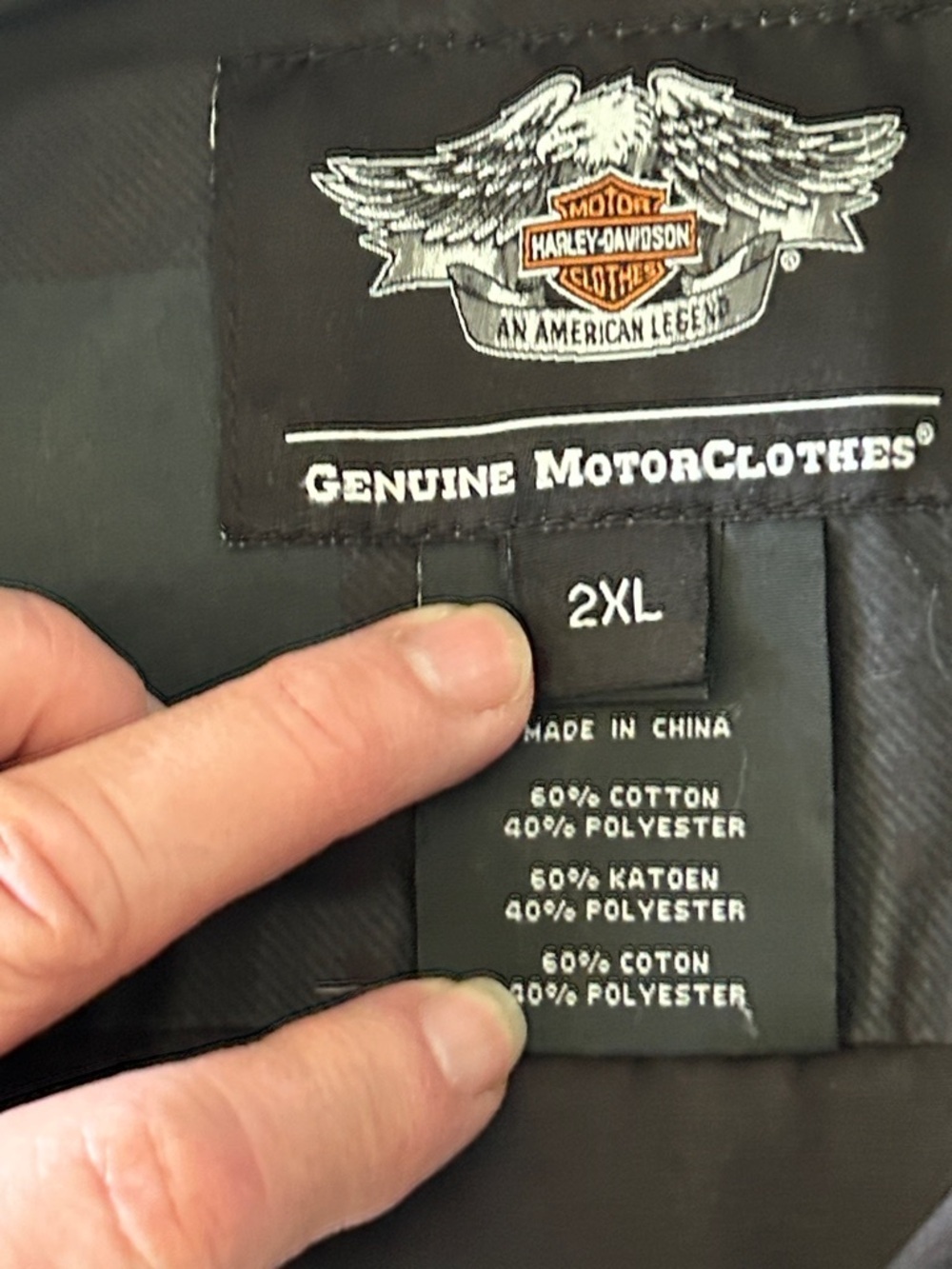 HARLEY DAVIDSON MENS BLACK LONG SLEEVE DUAL FLAP FRONT POCKETS SZ 2XL - Picture 6 of 12